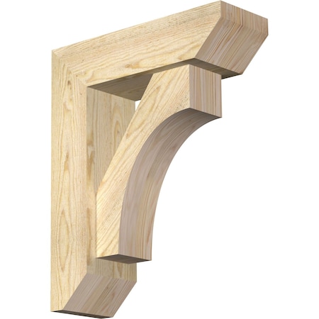 Ekena Millwork Westlake Slat Rough Sawn Bracket w/ Offset Brace, Douglas Fir, 6"W x 18"D x 22"H BKT0604X18X22WTL06RDF